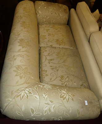 Lot 1435 - A late Victorian cream floral upholstered...