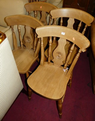 Lot 1444 - A set of four contemporary beech splatback...