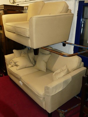 Lot 1446 - A contemporary upholstered two-piece suite,...