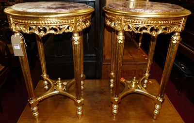 Lot 1463 - A pair of French style giltwood and rouge...