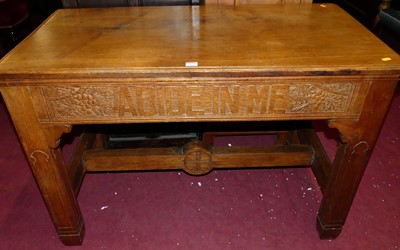 Lot 1464 - An early 20th century line and relief carved...