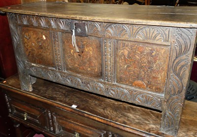 Lot 1483 - An 18th century provincial three-paneled oak...