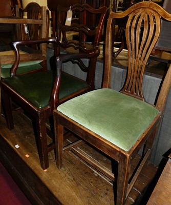 Lot 1488 - A 19th century mahogany elbow chair; together...