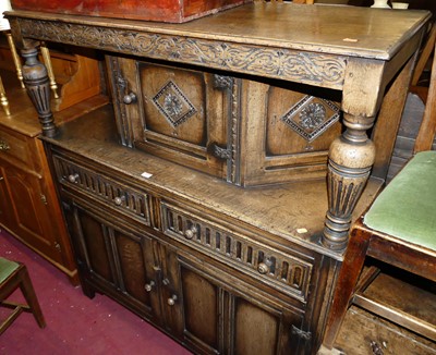 Lot 1492 - A 17th century style joined and relief carved...