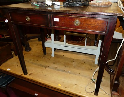 Lot 1497 - A 19th century mahogany two drawer side table,...