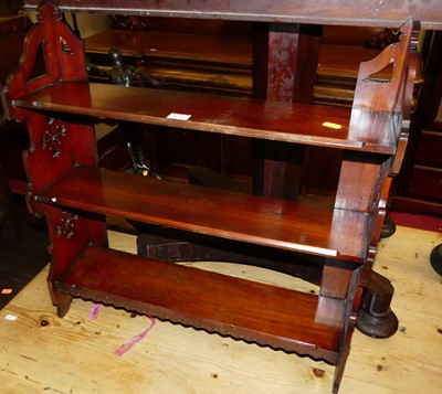 Lot 1500 - An Edwardian walnut three-tier hanging wall...