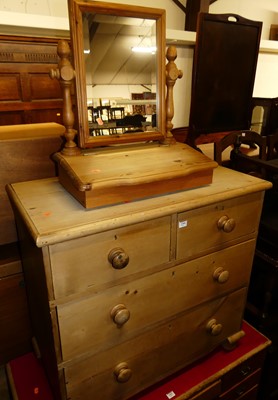 Lot 1506 - A Victorian pine chest of two short over two...