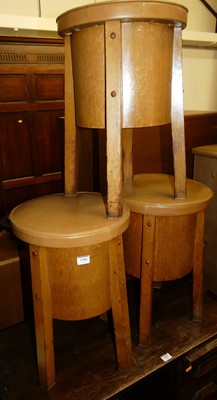 Lot 1508 - Three Art Deco light oak and tan leather...
