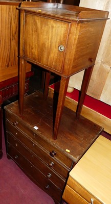 Lot 1520 - A 19th century mahogany low chest, of four...