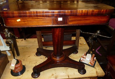 Lot 1526 - A circa 1840 mahogany round cornered fold-over...