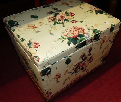 Lot 1528 - A 19th century floral upholstered hinge topped...