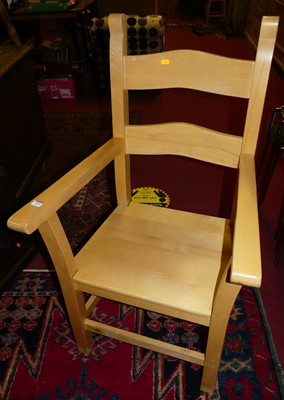 Lot 1529 - A pair of contemporary beech ladderback...