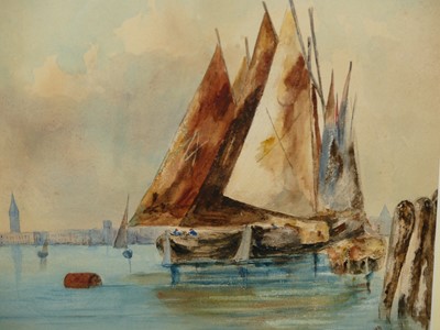 Lot 1046 - Lota Bowen (1872-1934) - On the Venice Lagoon,...