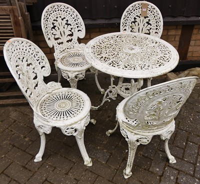 Lot 1310 - A Victorian style white painted, floral...