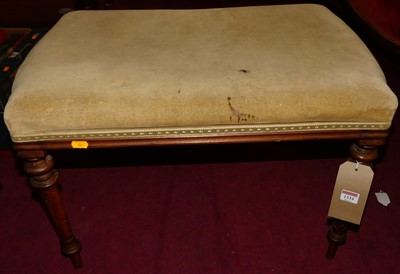 Lot 1334 - A mahogany and draylon upholstered dressing...