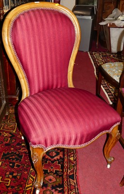 Lot 1423 - A mid-Victorian mahogany framed and stripe...