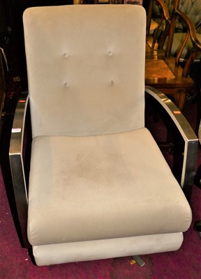 Lot 1425 - A contemporary brushed aluminium framed and...
