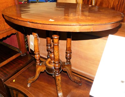 Lot 1467 - A mid-Victorian walnut and floral satinwood...