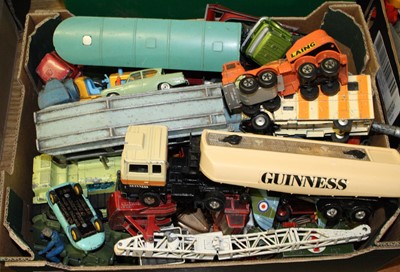 Lot 1513 - A tray of various playworn Dinky Toy and Corgi...