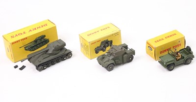 Lot 1025 - Dinky Toys group of 3 boxed military models to...