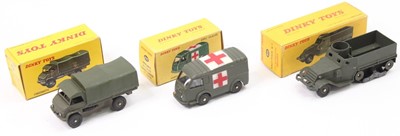 Lot 1026 - French Dinky Toys group of 3 boxed military...