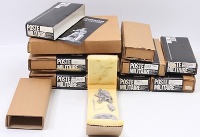 Lot 1710 - 9 boxed Poste Militaire 90mm scale white metal...