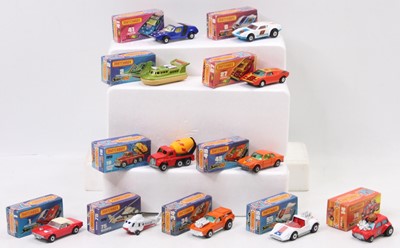 Lot 1914 - Matchbox Superfast boxed group of 11 to...
