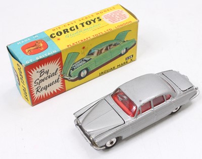 Lot 1560 - Corgi Toys No. 238 Jaguar Mk 10 - silver body...