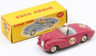 Lot 1080 - Dinky Toys, 107 Sunbeam Alpine Sports, deep...