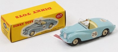 Lot 1082 - Dinky Toys, 107 Sunbeam Alpine Sports, pale...