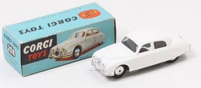Lot 1621 - Corgi Toys, 208 Jaguar 2.4 litre, white body...