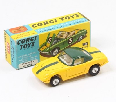Lot 1625 - Corgi Toys No. 319 Lotus Elan Coupe comprising...