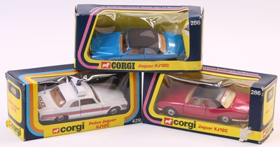 Lot 1638 - Corgi Toys Boxed Jaguar Group, 3 examples to...