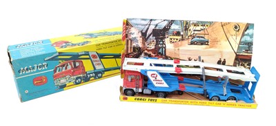 Lot 1587 - Corgi Toys 1138 Car Transporter with Ford Tilt...