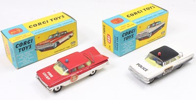 Lot 1606 - Corgi Toys boxed group of 2 emergency vehicles...