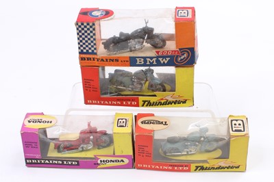 Lot 1869 - Britains 1/32nd scale boxed motorcycle group...