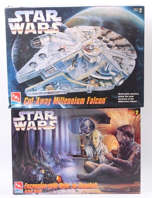 Lot 1496 - AMT ERTL boxed Star Wars plastic kit group, 2...