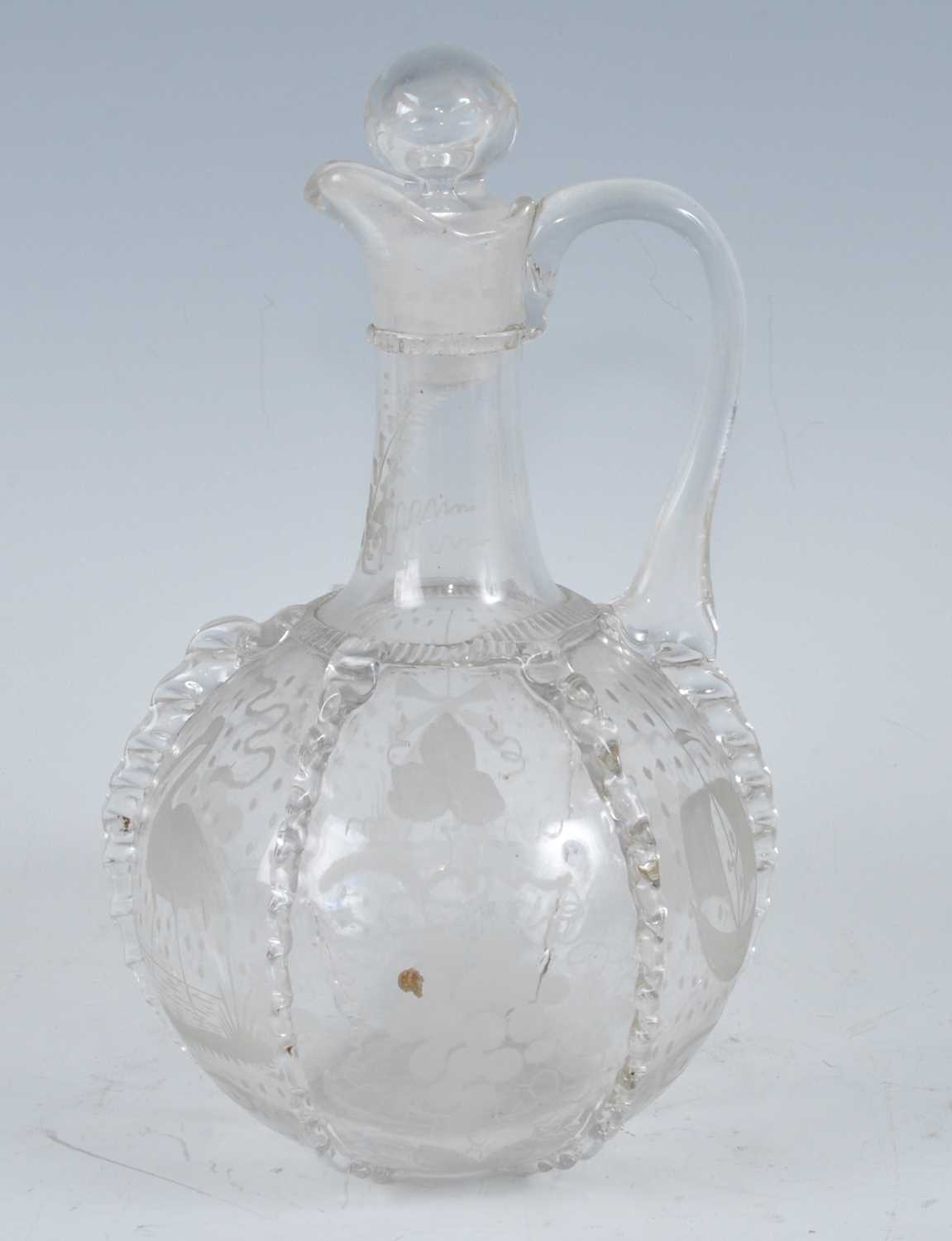Lot 1042 - A circa 1790 Dutch glass carafe, the...