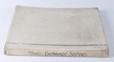 Lot 1017 - Hooper, W. Eden: Stock Exchange Sayings In...