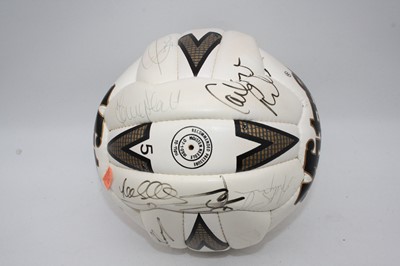 Lot 663 - A Mitre Delta Cosmic leather football signed...