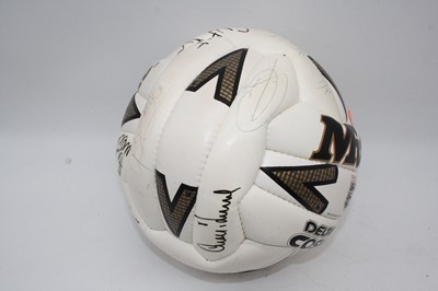 Lot 663 - A Mitre Delta Cosmic leather football signed...