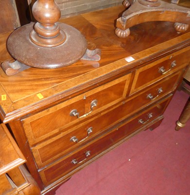 Lot 1270 - A flame mahogany and crossbanded low...