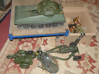 Lot 1437 - An Action Man tank, helicopter, motorcycle and...
