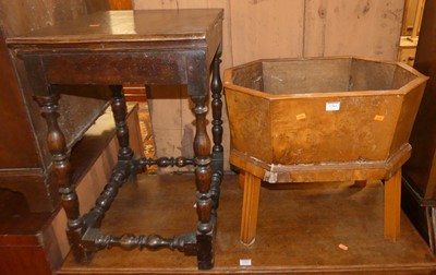 Lot 1361 - An antique joined oak low square side table,...