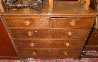Lot 1362 - A 19th century oak square front chest of two...