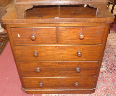 Lot 1364 - A Victorian mahogany round cornered chest of...