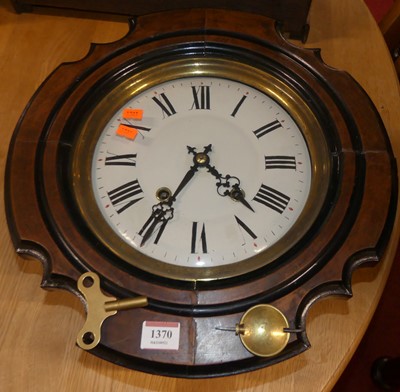 Lot 1370 - A French walnut and ebonised cased shaped wall...