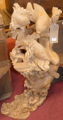 Lot 1378 - An Oriental carved softwood freestanding...