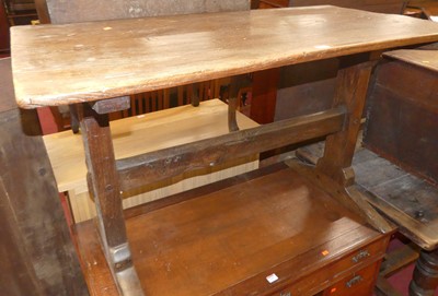 Lot 1396 - An antique provincial joined elm rectangular...
