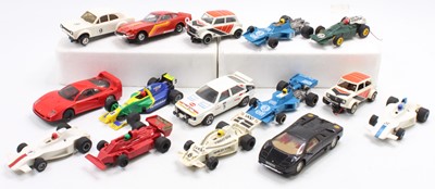 Lot 1725 - 15 Scalextric Cars including various Formula 1...